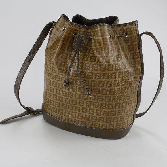 Fendi Handbags - Fendi Womens Vintage Bucket Shoulder Bag Brown Tan